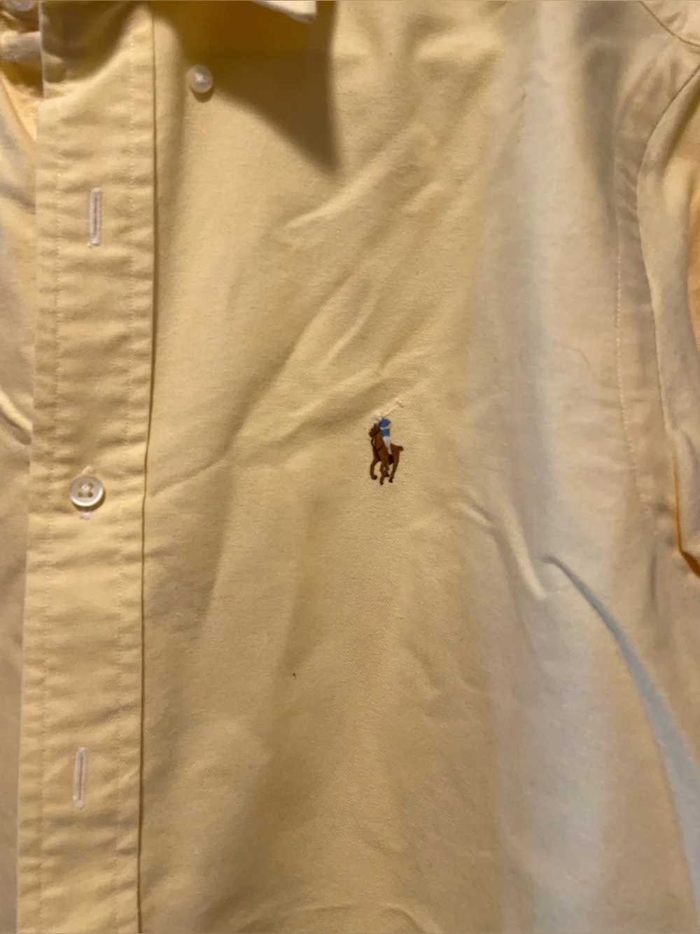 Men’s Polo Ralph Lauren Vintage Custom Fit Button Down Oxford in Yellow Size M
